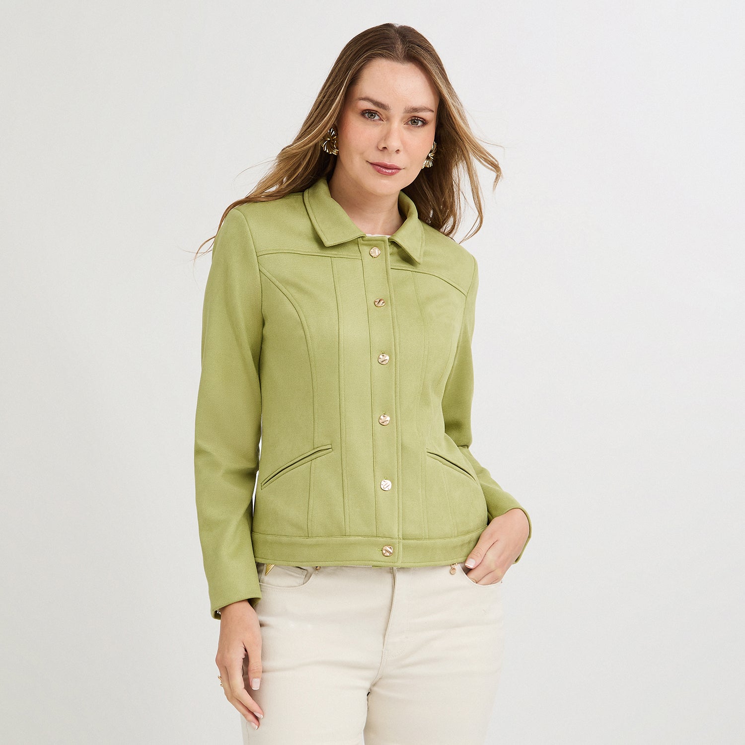 Casaca de Suede Texturado Verde